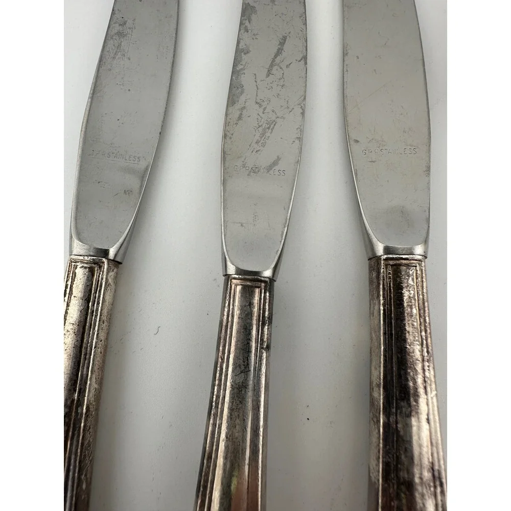 Antique 1914 International Silver Co Silverware Set Monogrammed Spoons Knives